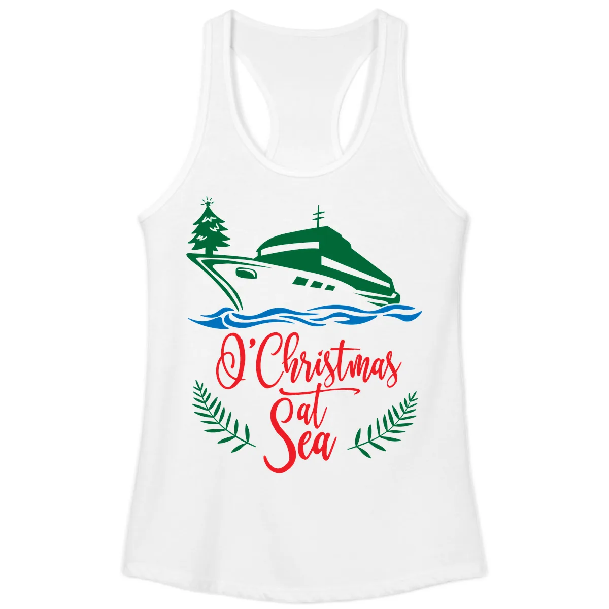 O Christmas At Sea Ladies Tank in White