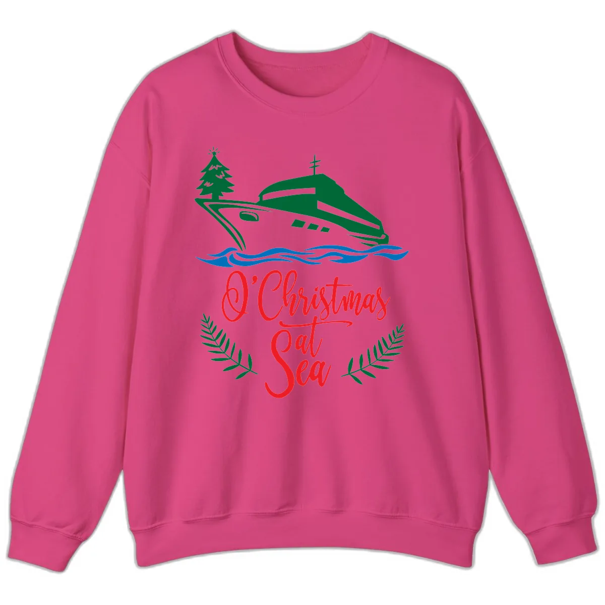 O Christmas At Sea Sweatshirt in Heliconia