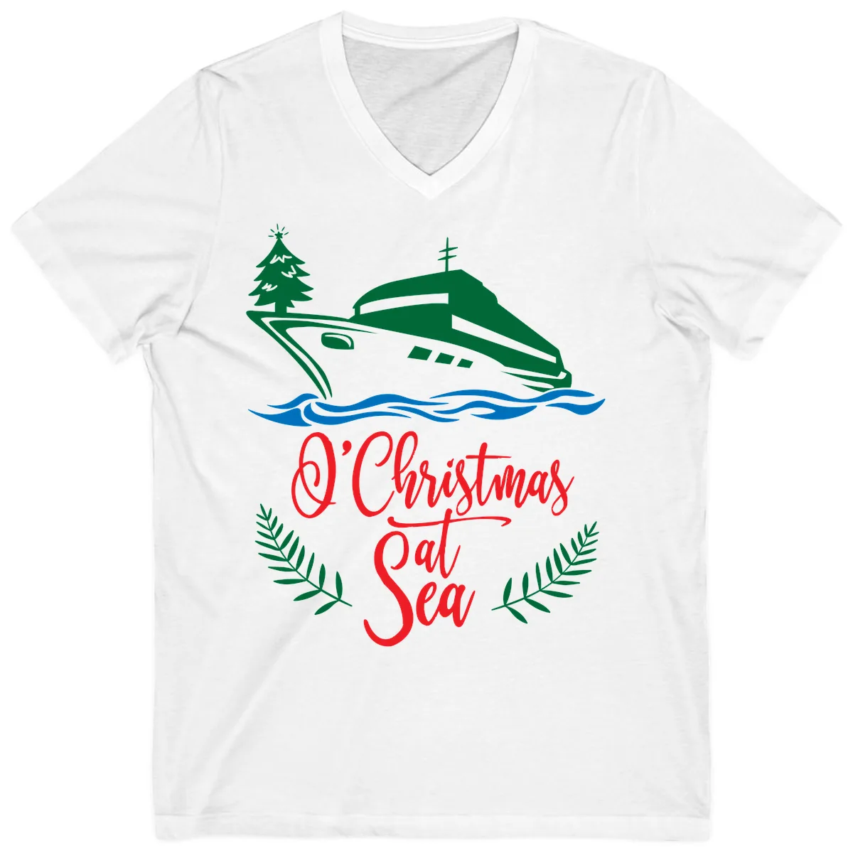 O Christmas At Sea V-Neck in White