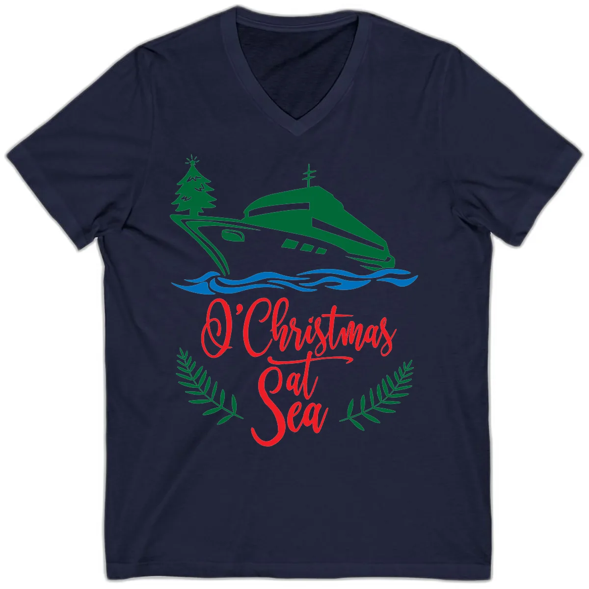 O Christmas At Sea V-Neck in Navy