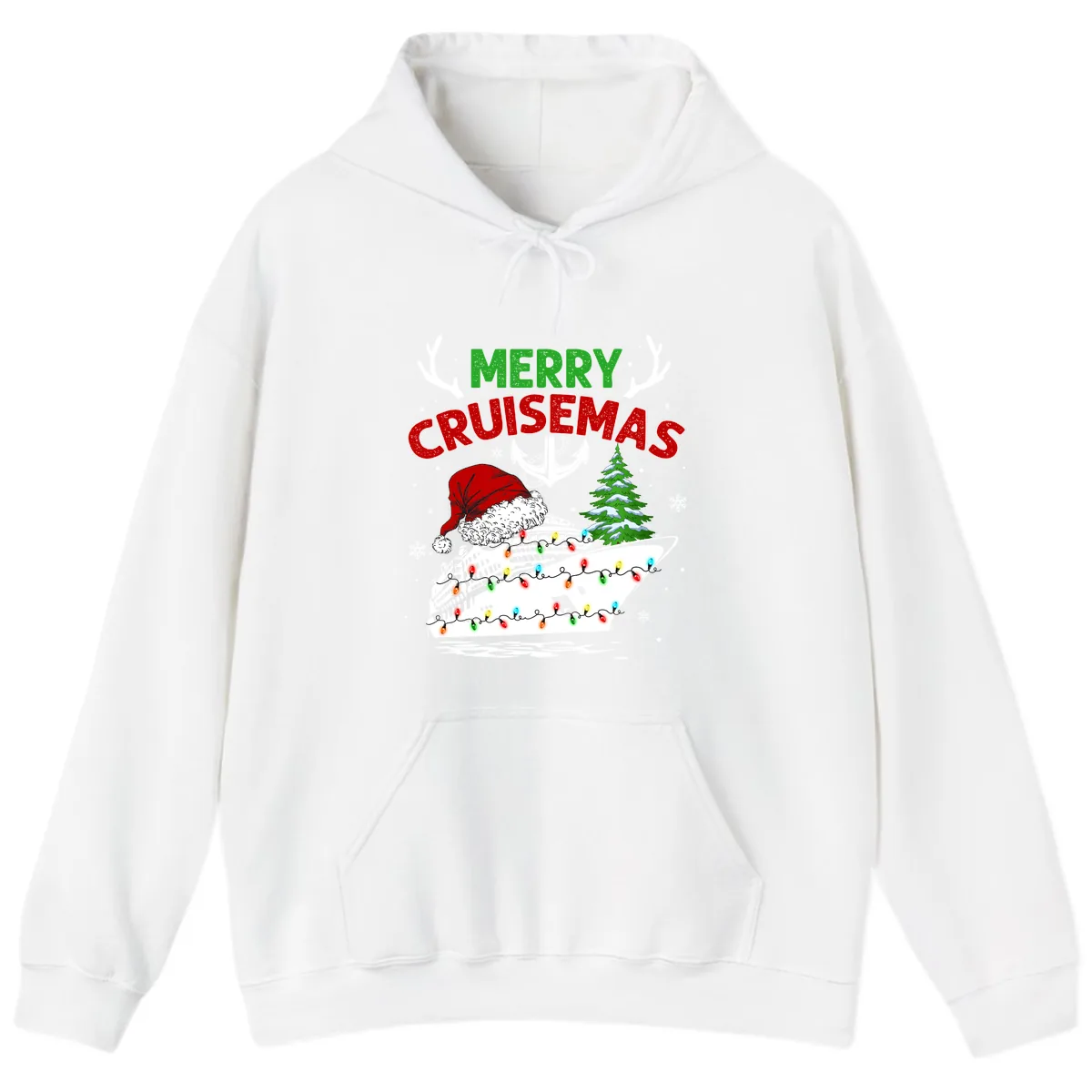 Merry Cruisemas Hoodie in White