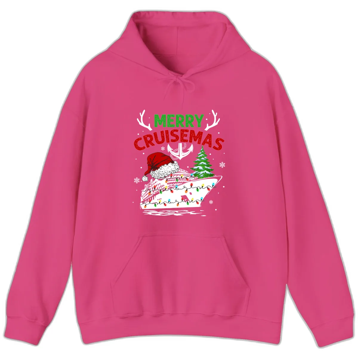 Merry Cruisemas Hoodie in Heliconia