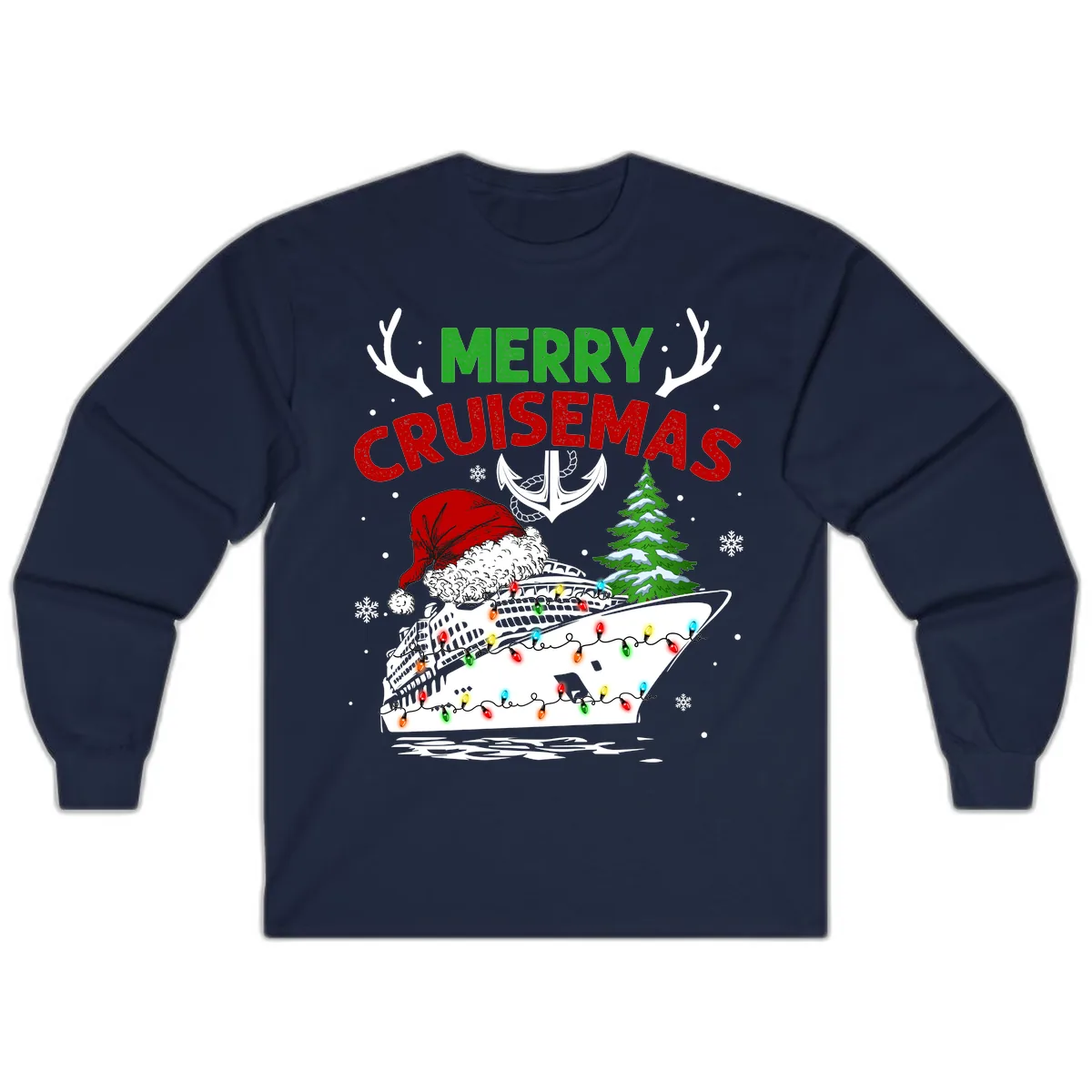Merry Cruisemas Long Sleeve in Navy