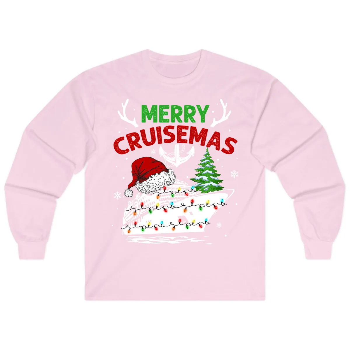 Merry Cruisemas Long Sleeve in Light Pink