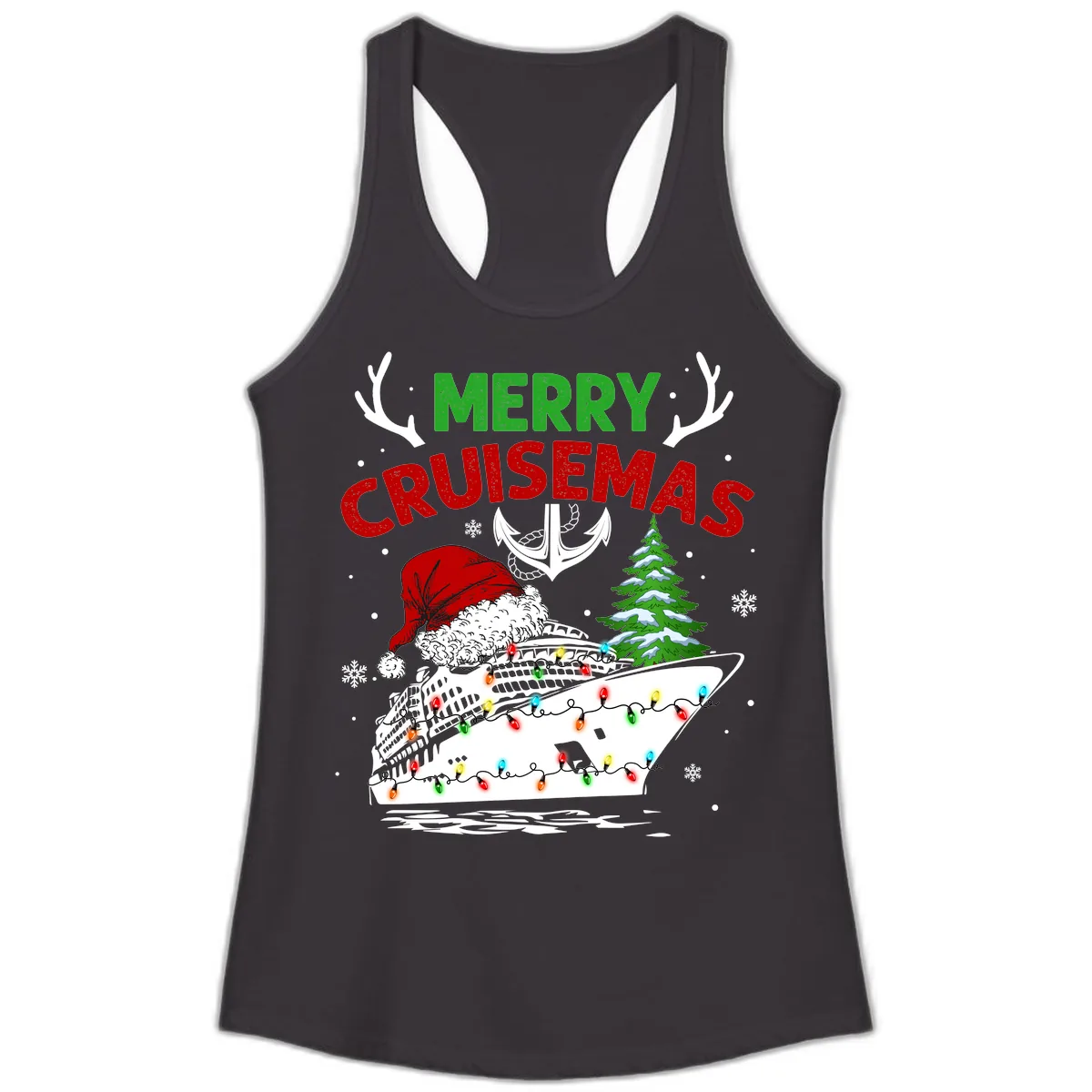 Merry Cruisemas Ladies Tank in Black