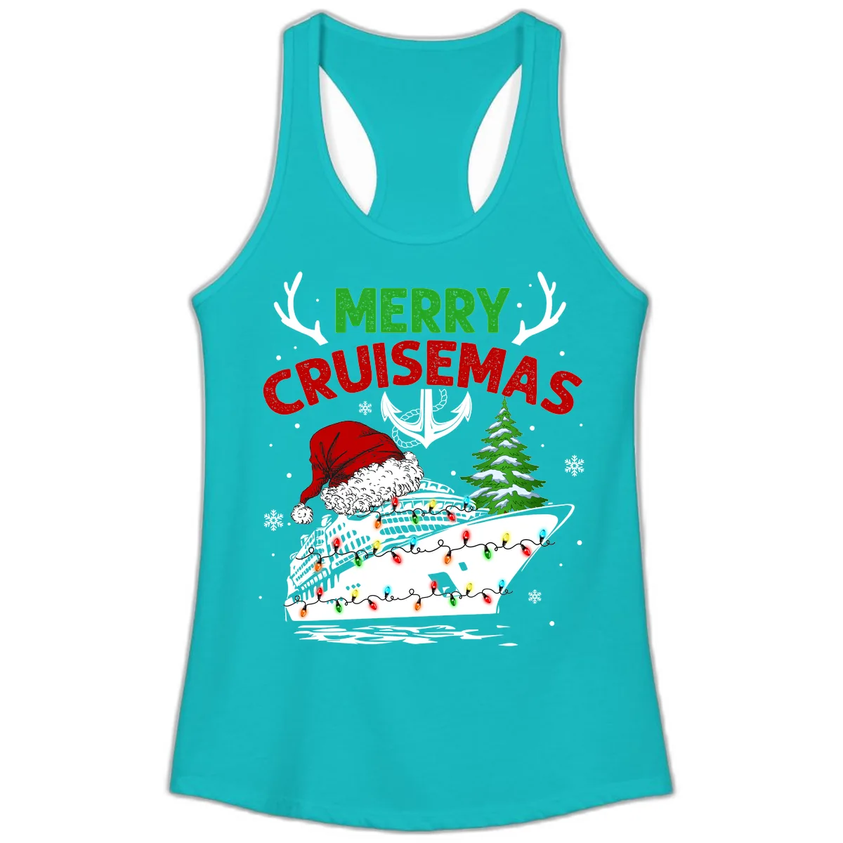 Merry Cruisemas Ladies Tank in Tahiti Blue