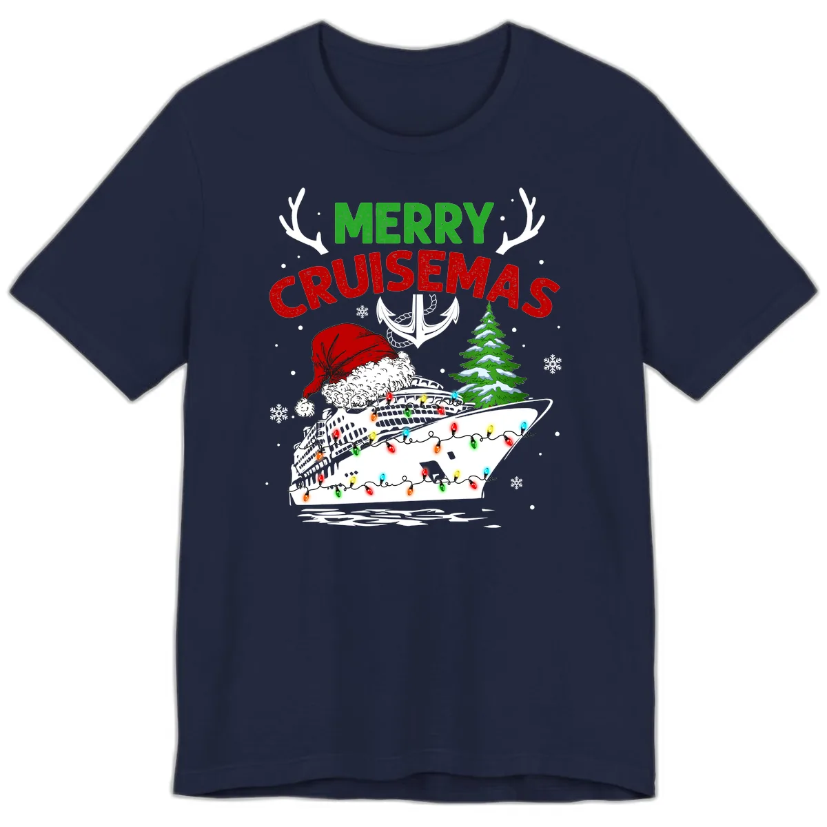 Merry Cruisemas Premium T-Shirt in Navy