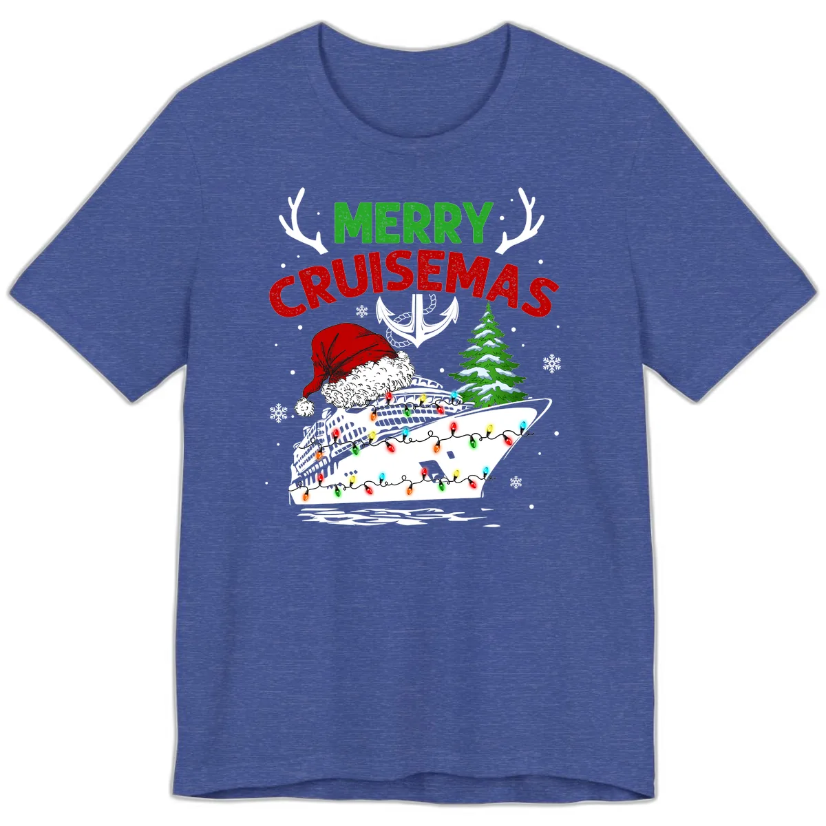 Merry Cruisemas Premium T-Shirt in Heather True Royal