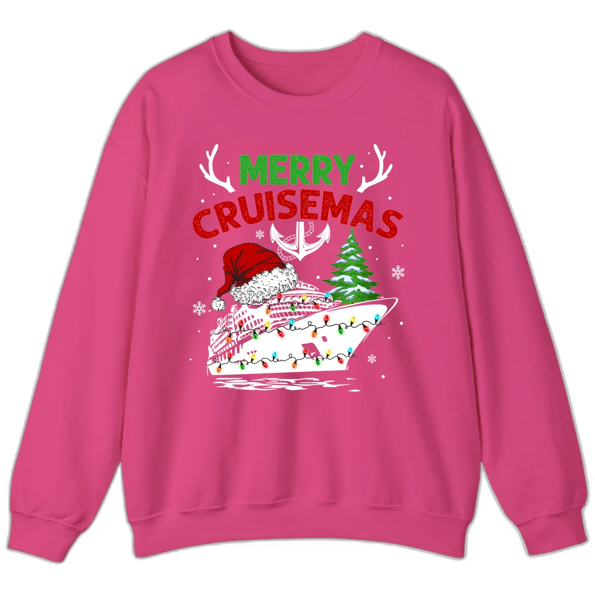 Merry Cruisemas Sweatshirt in Heliconia