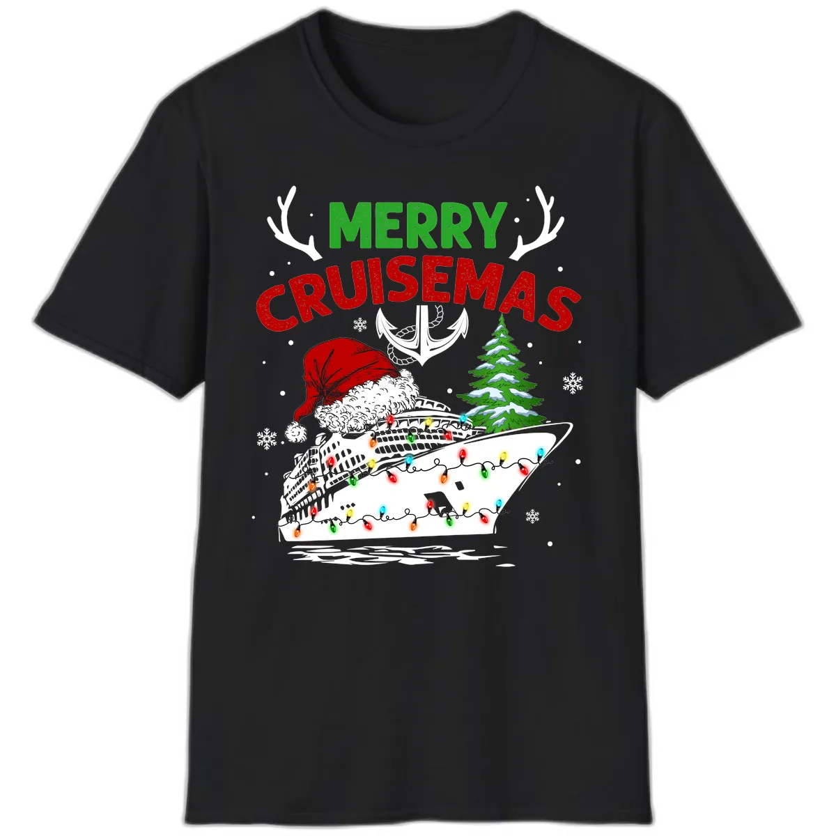 Merry Cruisemas T-Shirt in Black