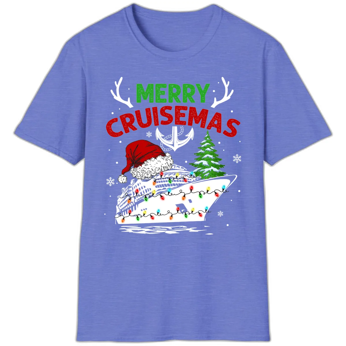 Merry Cruisemas T-Shirt in Heather Royal
