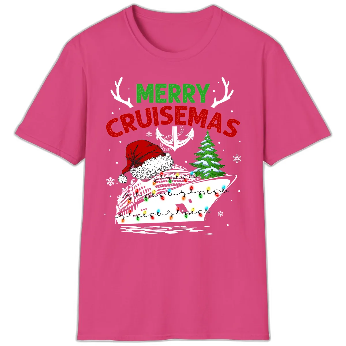 Merry Cruisemas T-Shirt in Heliconia