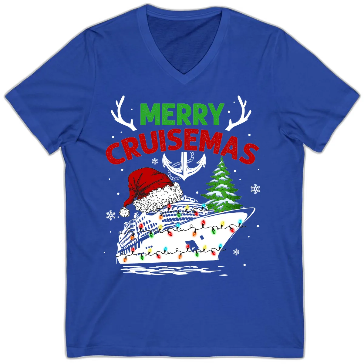 Merry Cruisemas V-Neck in True Royal