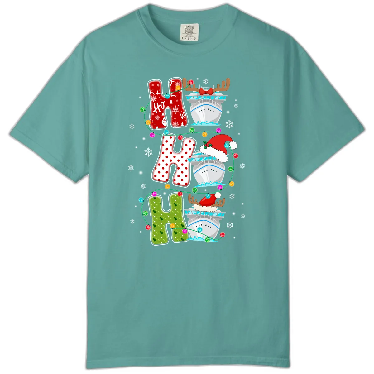 Ho Ho Ho Cruise Christmas Comfort Color in Seafoam