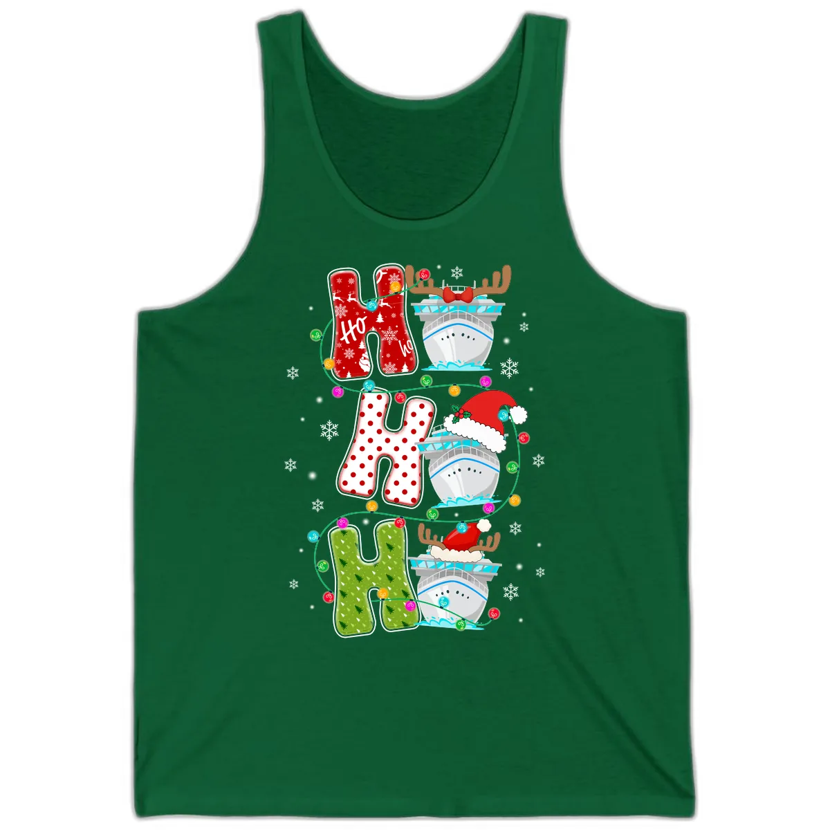 Ho Ho Ho Cruise Christmas Tank in Kelly