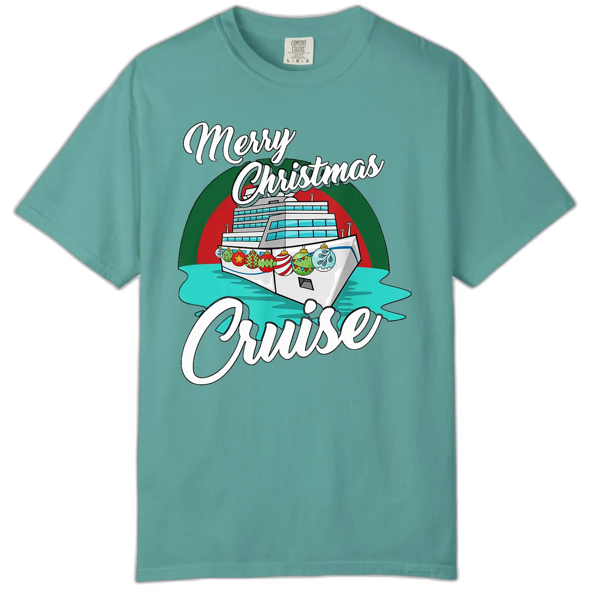 Merry Christmas Cruise Comfort Color in Seafoam
