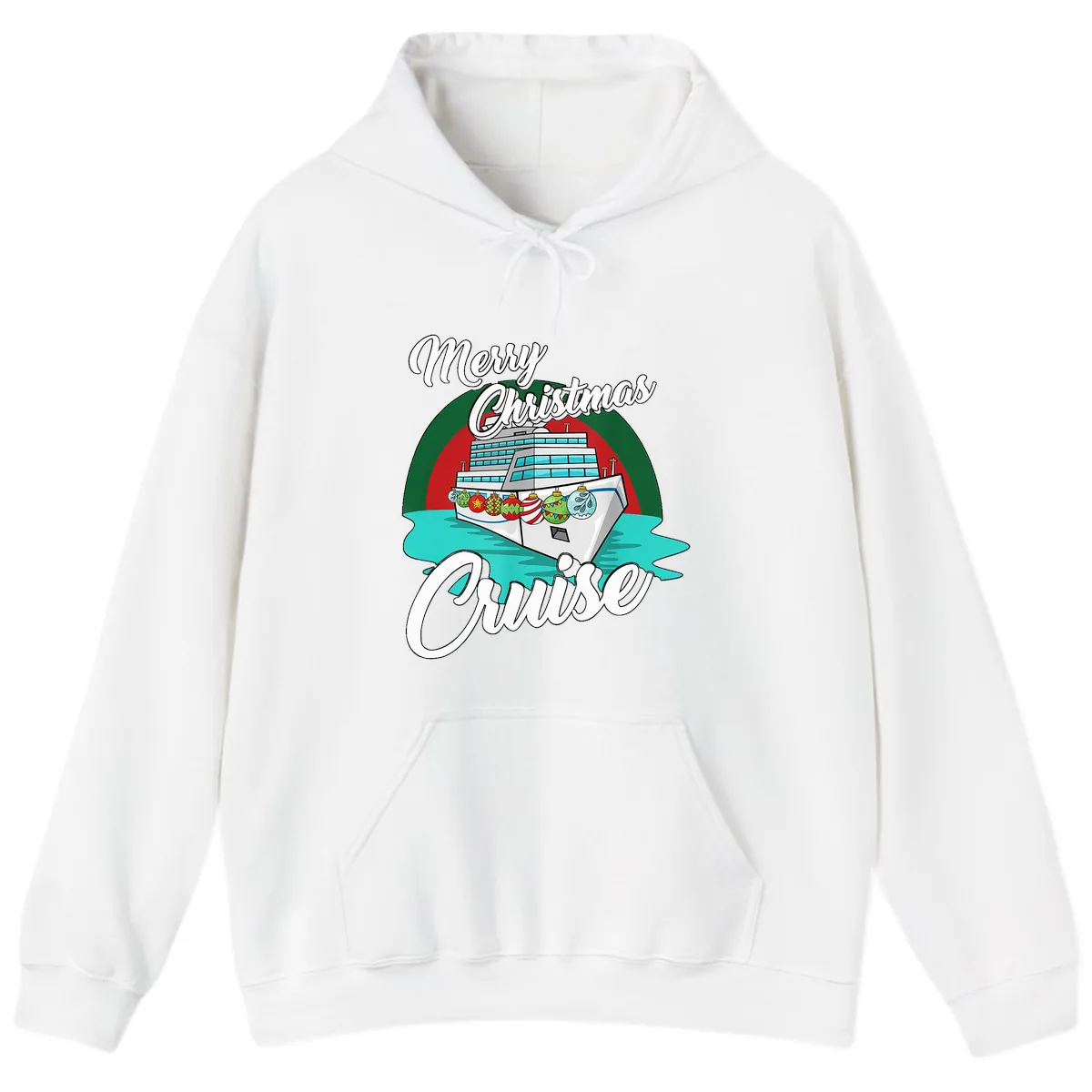 Merry Christmas Cruise Hoodie in White