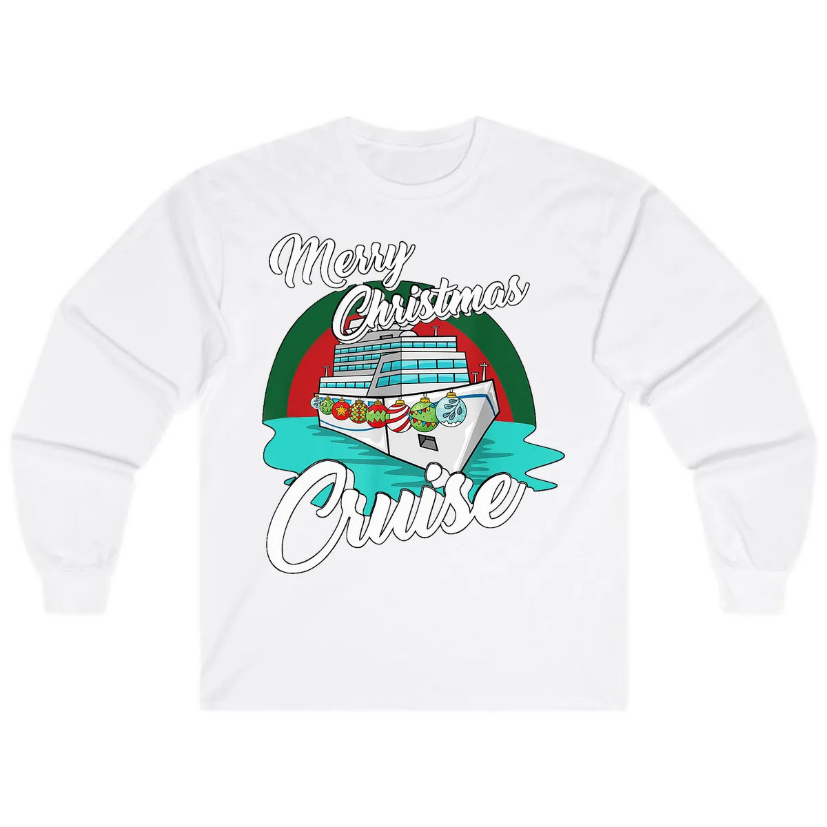 Merry Christmas Cruise Long Sleeve in White
