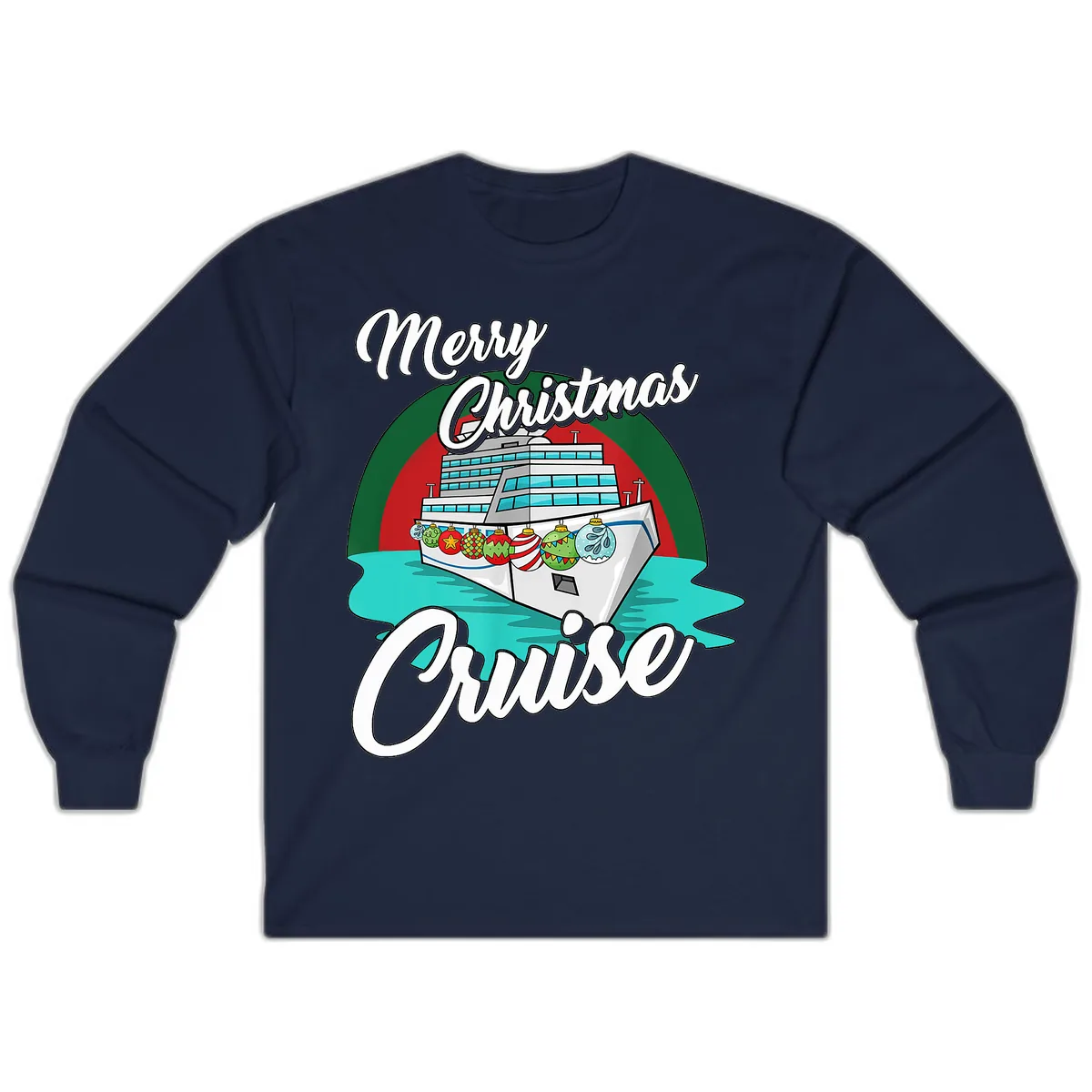 Merry Christmas Cruise Long Sleeve in Navy