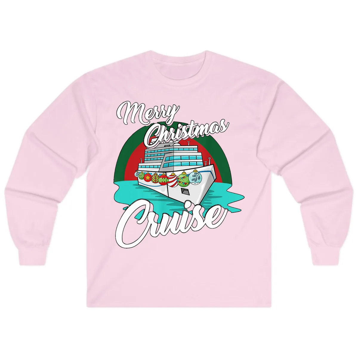 Merry Christmas Cruise Long Sleeve in Light Pink