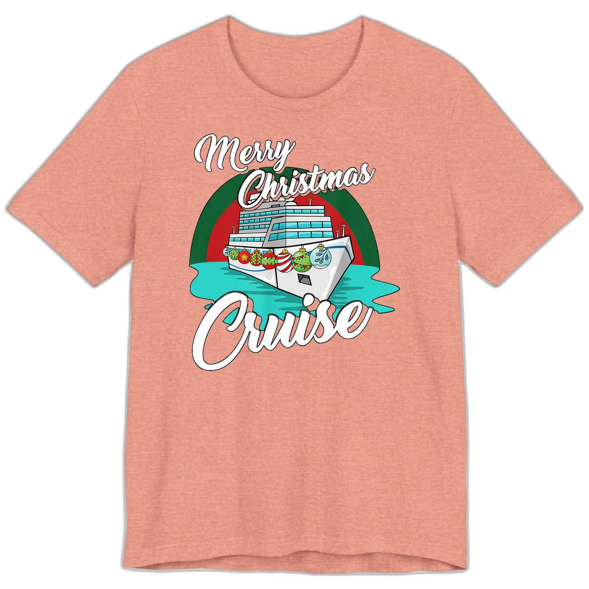 Merry Christmas Cruise Premium T-Shirt in Heather Sunset