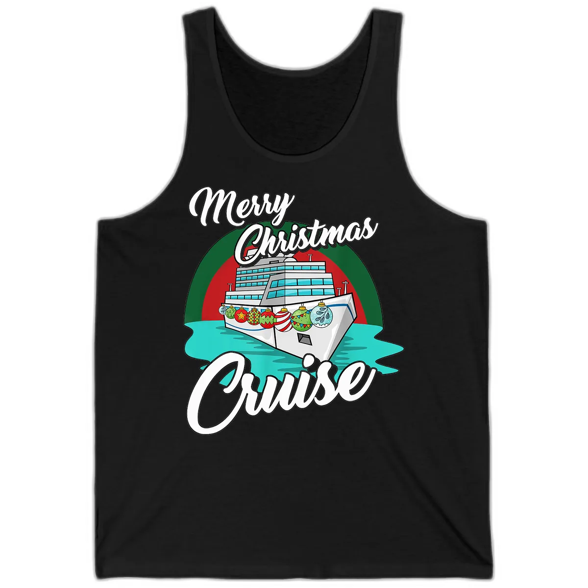 Merry Christmas Cruise Tank in Black
