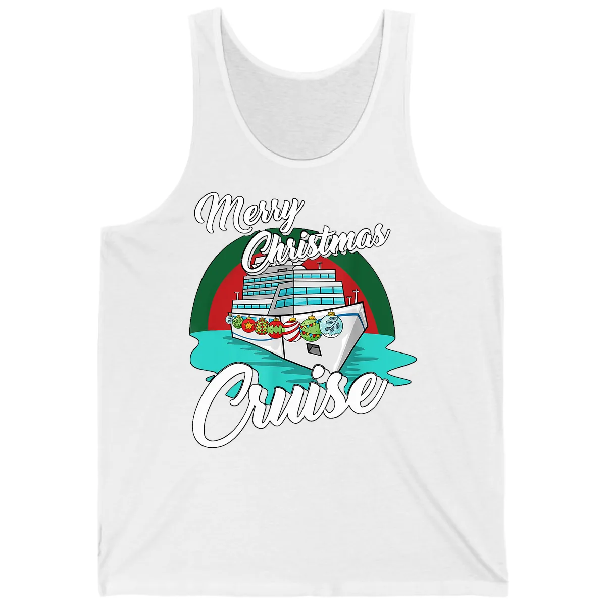 Merry Christmas Cruise Tank in White