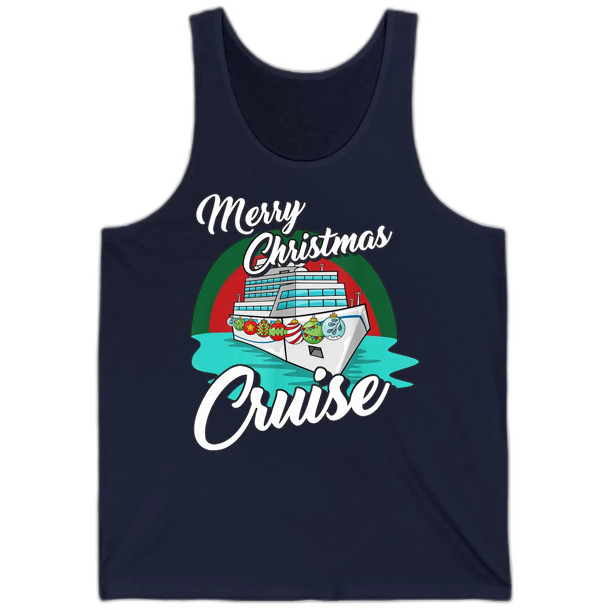 Merry Christmas Cruise Tank in Navy