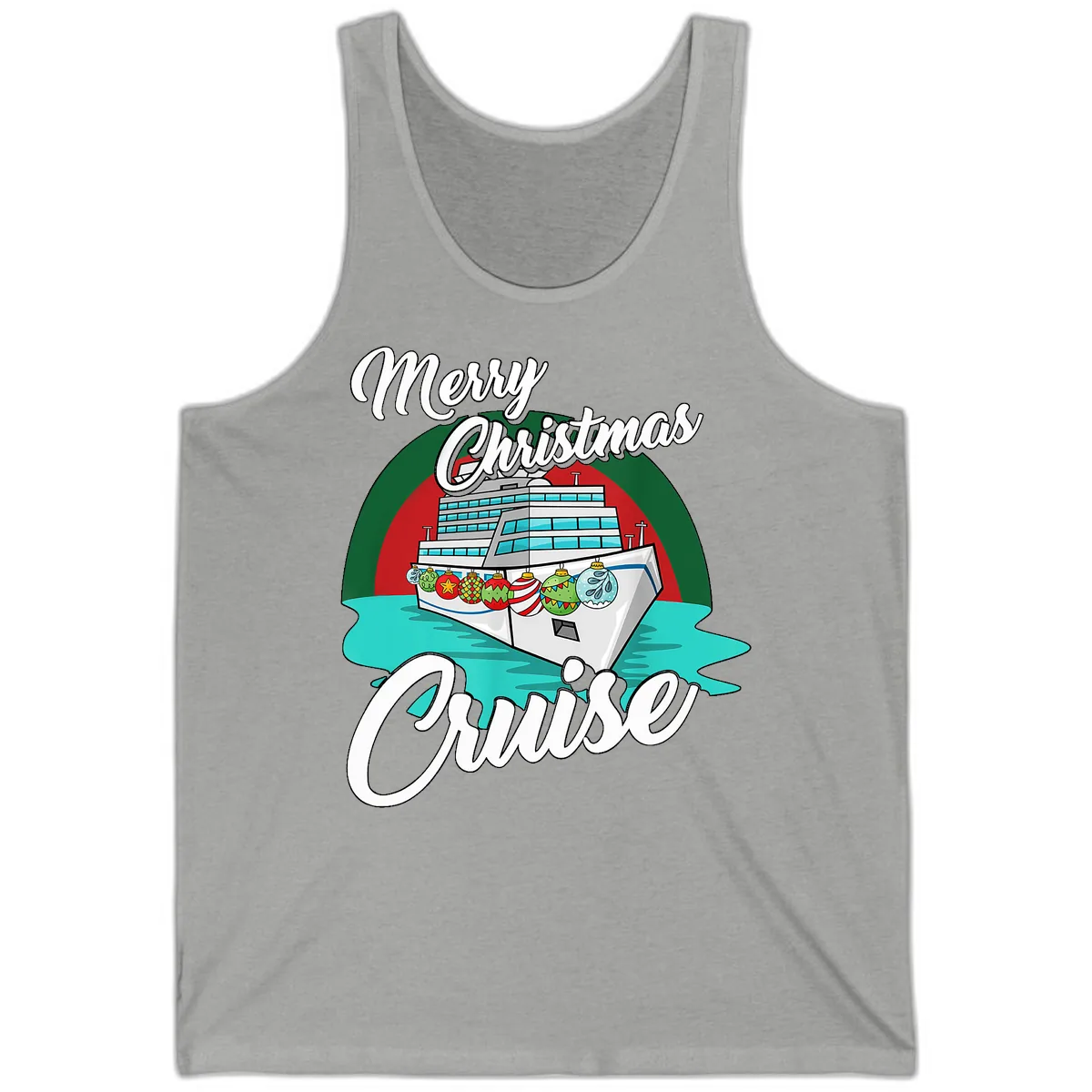 Merry Christmas Cruise Tank in Athletic Heather