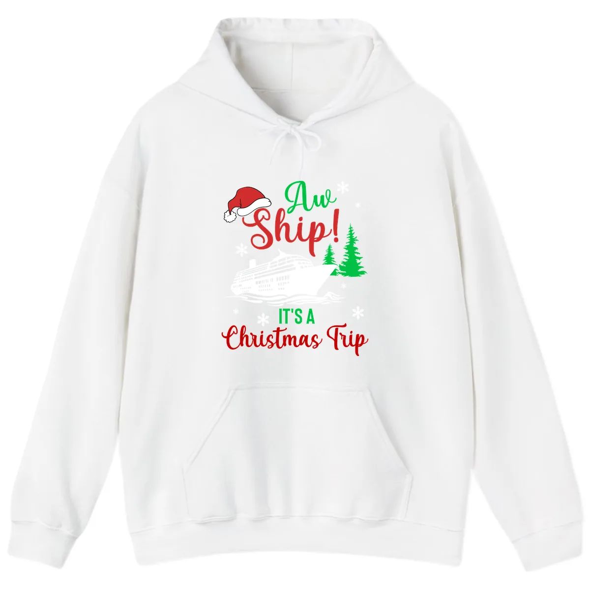 Aww Ship Christmas Cruise Hoodie in White