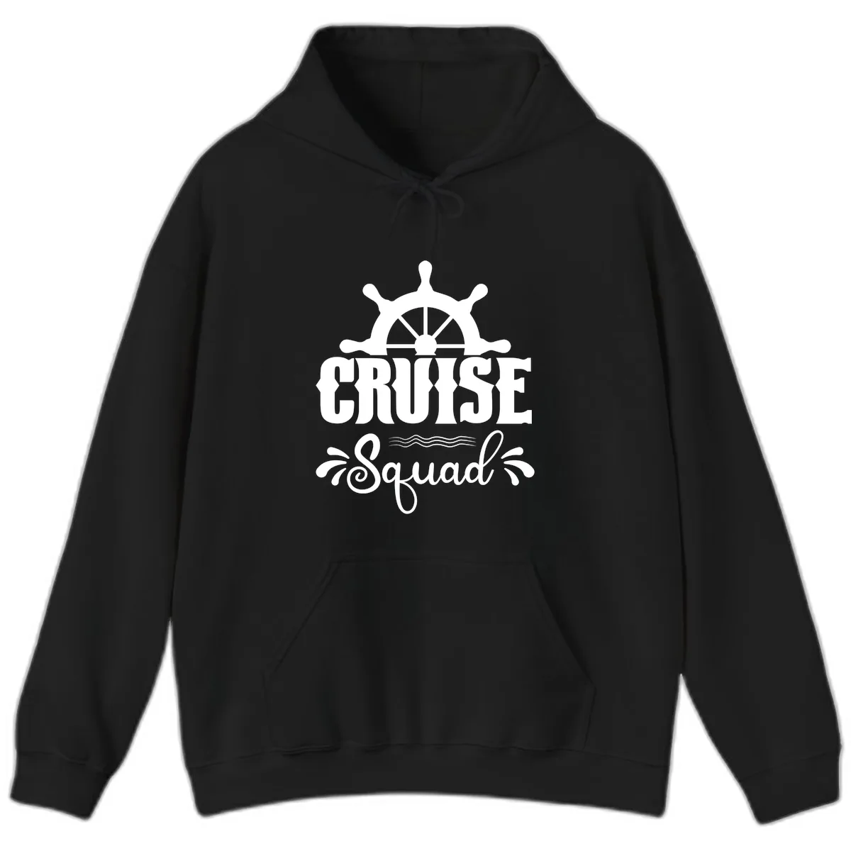 Cruise Squad Ship Wheel Hoodie in Black