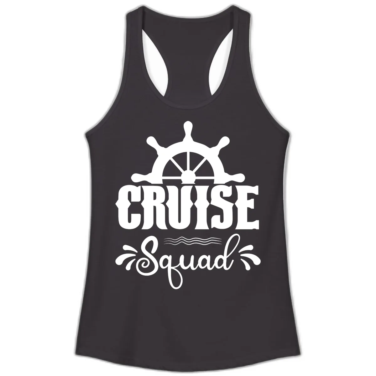 Cruise Squad Ship Wheel Ladies Tank in Black