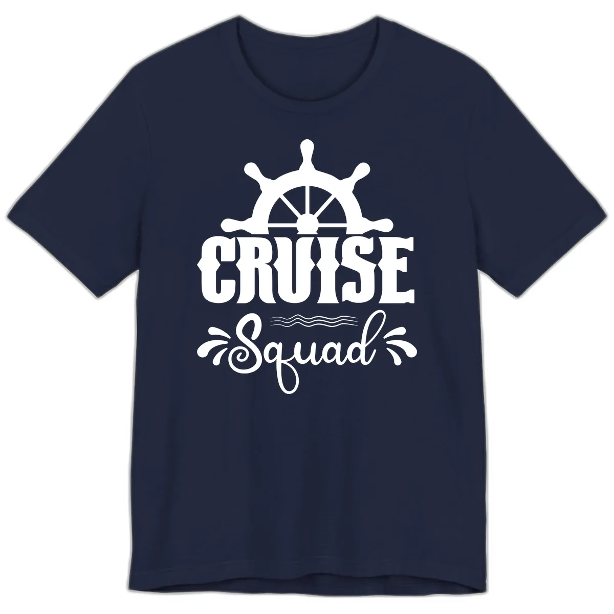 Cruise Squad Ship Wheel Premium T-Shirt in Navy