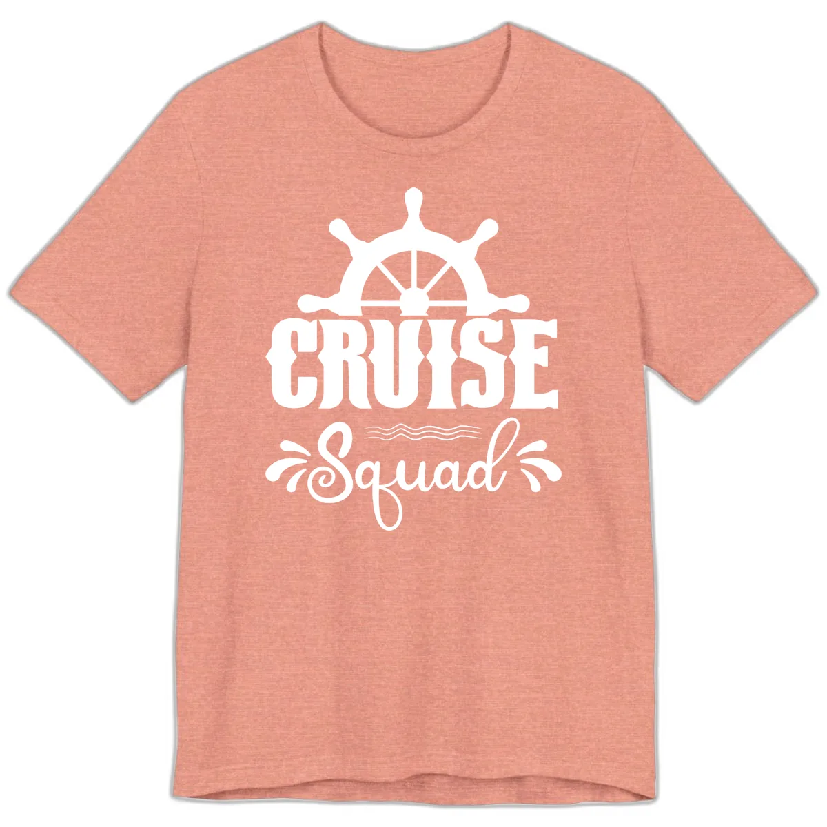 Cruise Squad Ship Wheel Premium T-Shirt in Heather Sunset