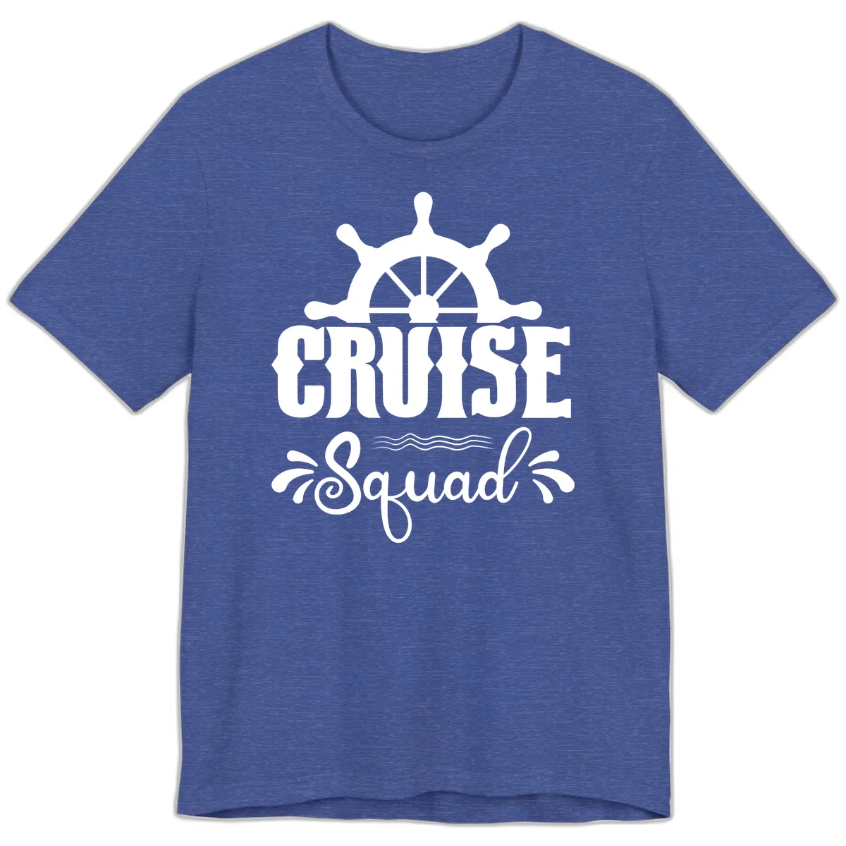 Cruise Squad Ship Wheel Premium T-Shirt in Heather True Royal