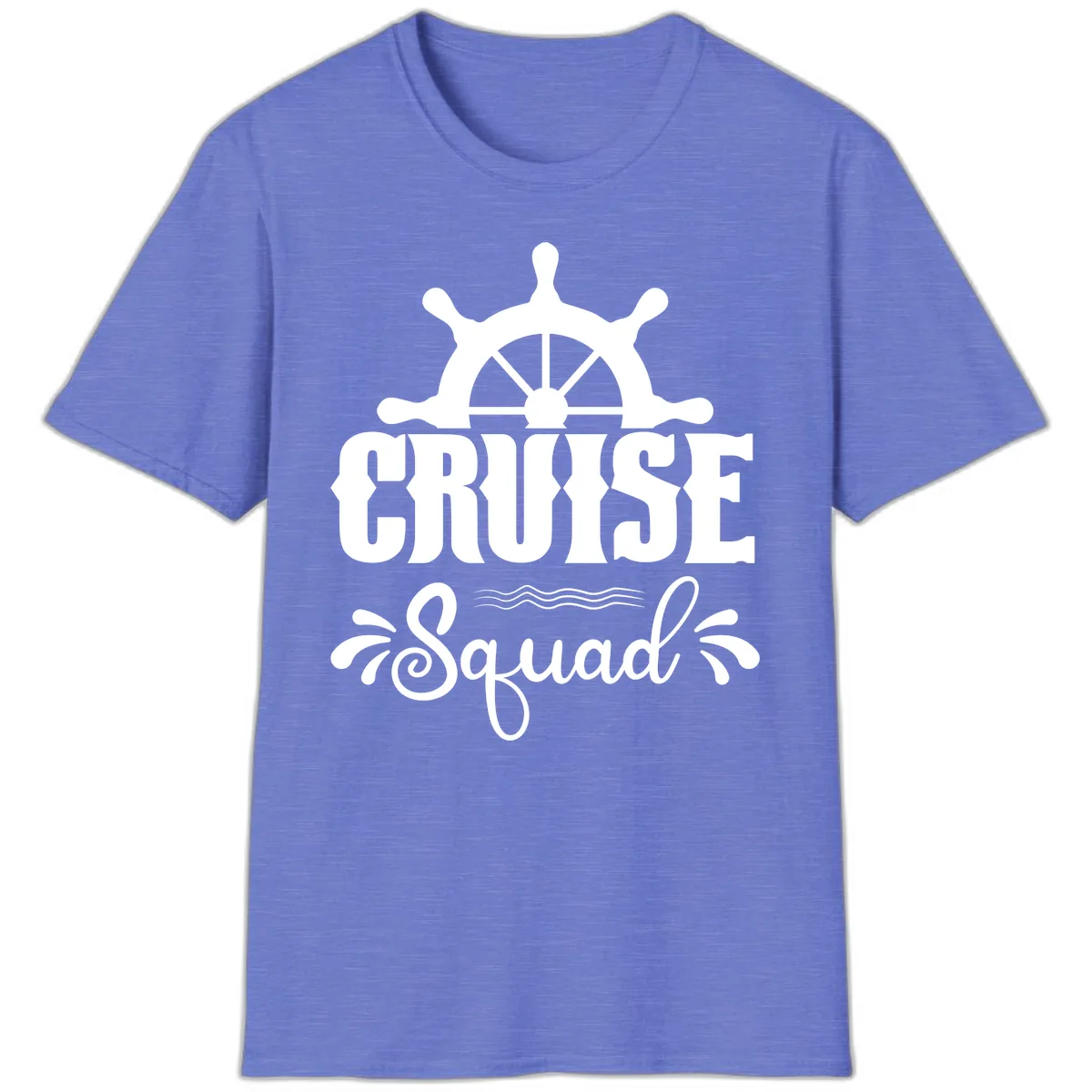 Cruise Squad Ship Wheel T-Shirt in Heather Royal