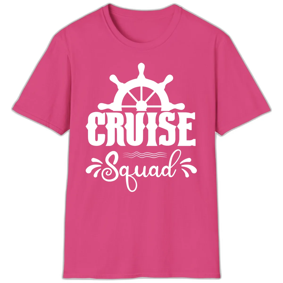 Cruise Squad Ship Wheel T-Shirt in Heliconia