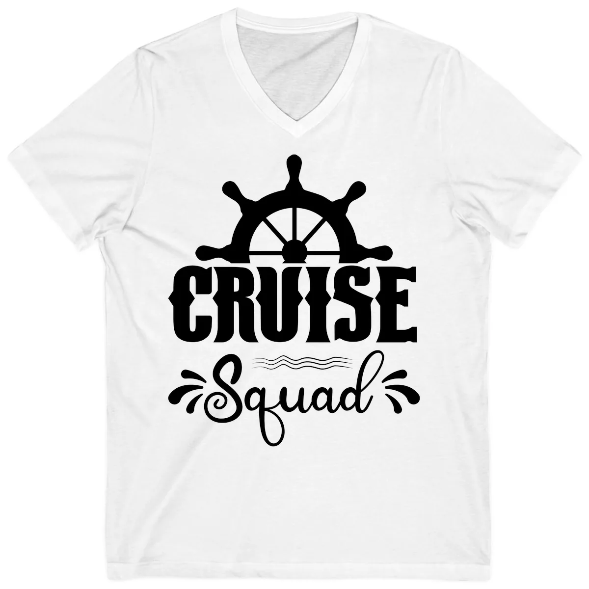 Cruise Squad Ship Wheel V-Neck in White
