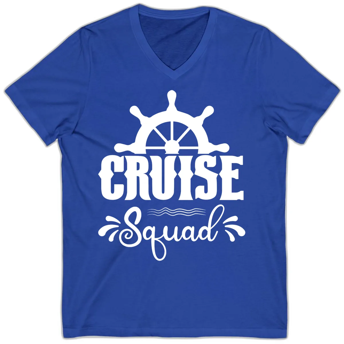 Cruise Squad Ship Wheel V-Neck in True Royal