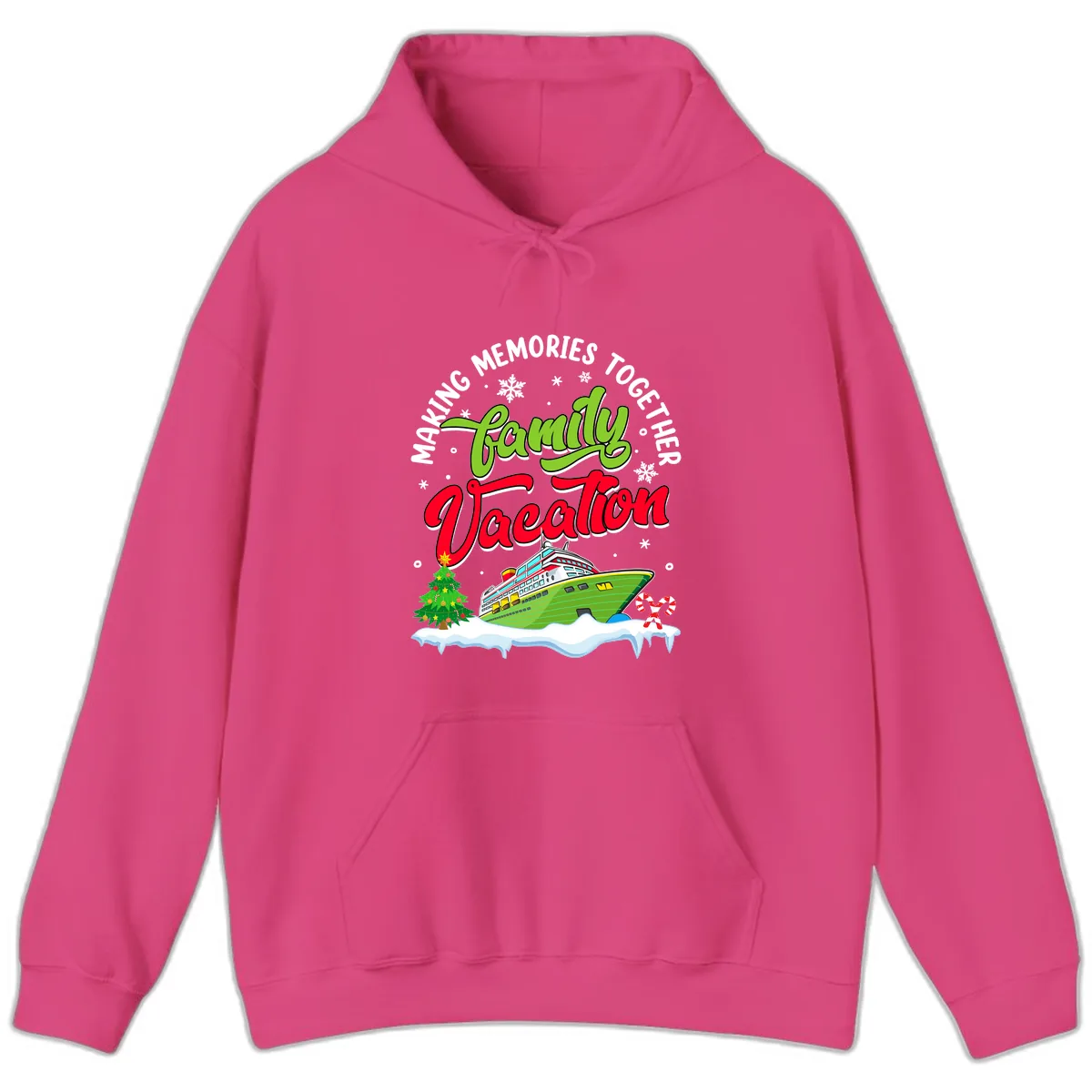 Family Vacation Cruise Ship Holiday Hoodie in Heliconia