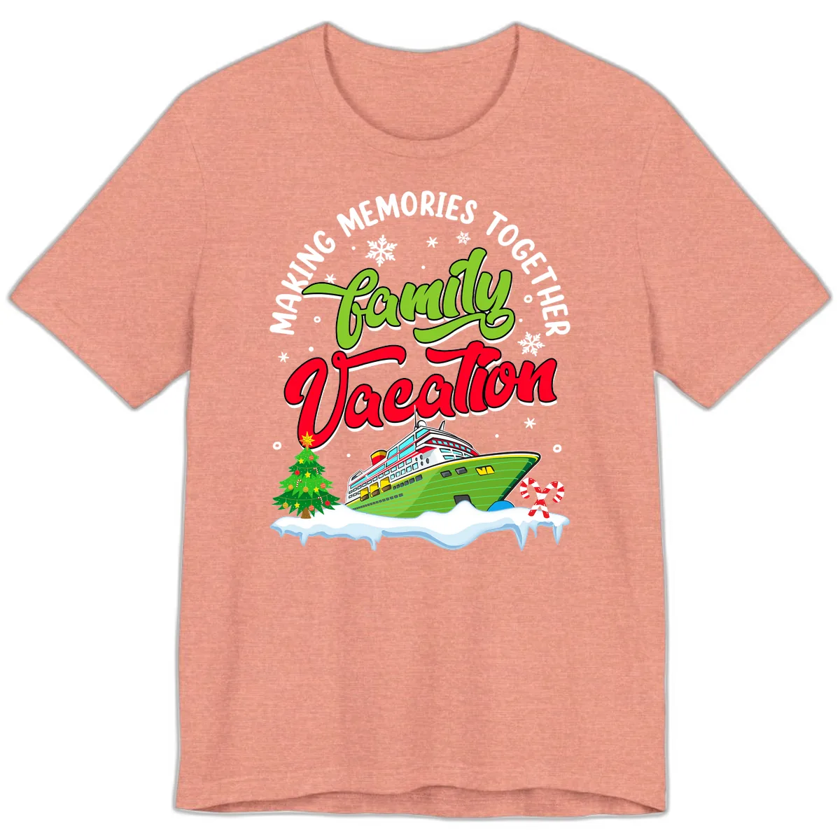 Family Vacation Cruise Ship Holiday Premium T-Shirt in Heather Sunset