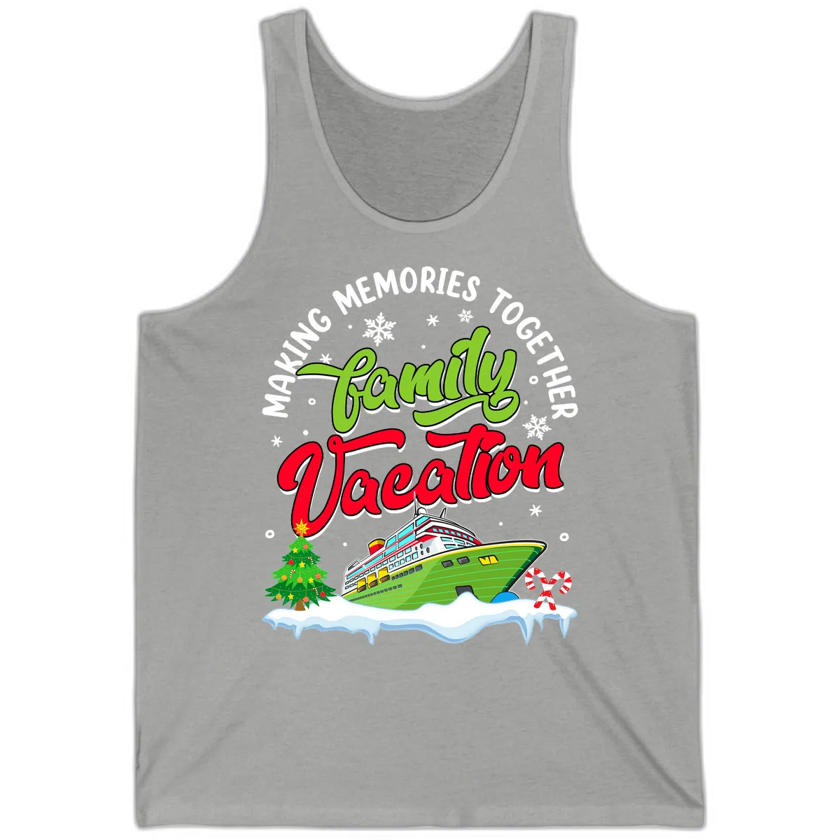 Family Vacation Cruise Ship Holiday Tank in Athletic Heather