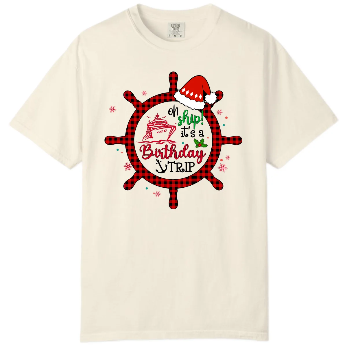 Oh Ship Birthday Cruise Trip Comfort Color in Ivory
