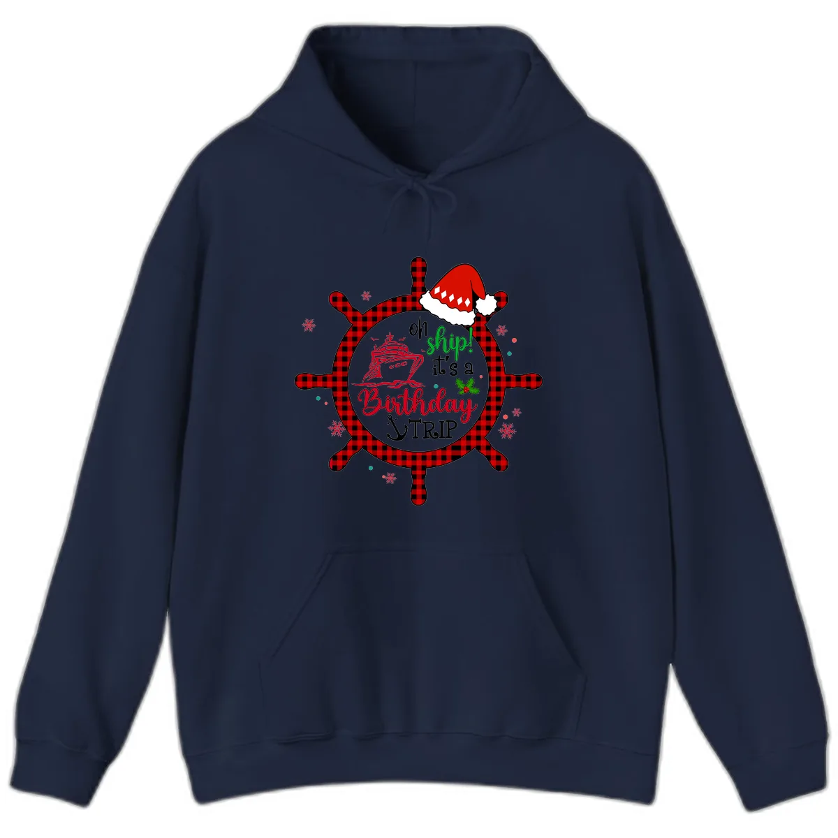 Oh Ship Birthday Cruise Trip Hoodie in Navy