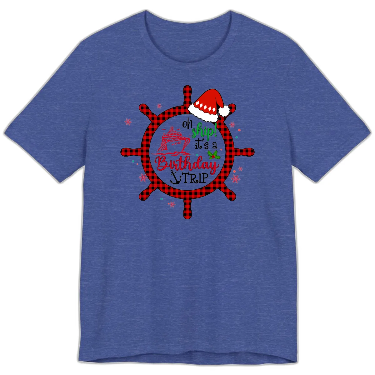Oh Ship Birthday Cruise Trip Premium T-Shirt in Heather True Royal