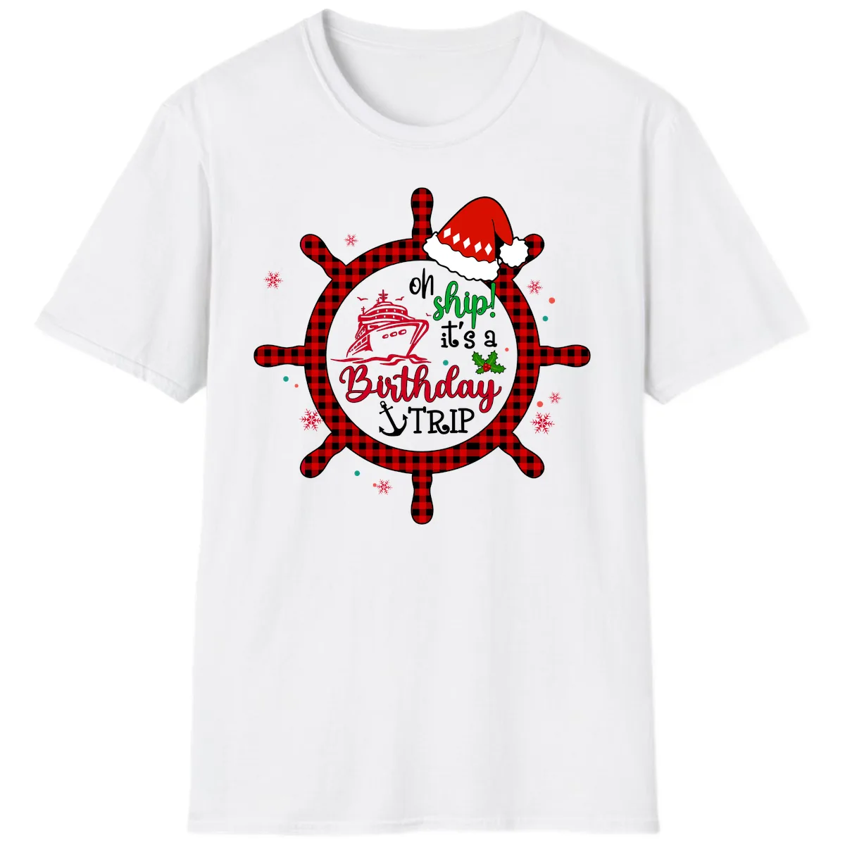 Oh Ship Birthday Cruise Trip T-Shirt in White