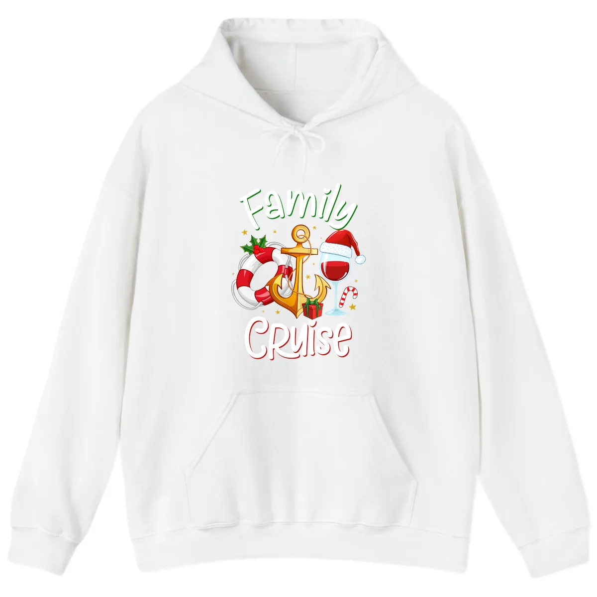 Family Cruise Nautical Holiday Hoodie in White