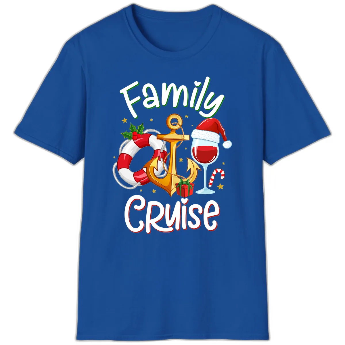 Family Cruise Nautical Holiday T-Shirt in Royal