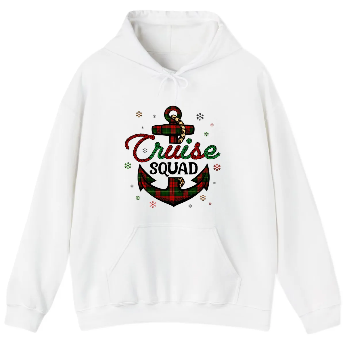 Cruise Squad Anchor Holiday Hoodie in White