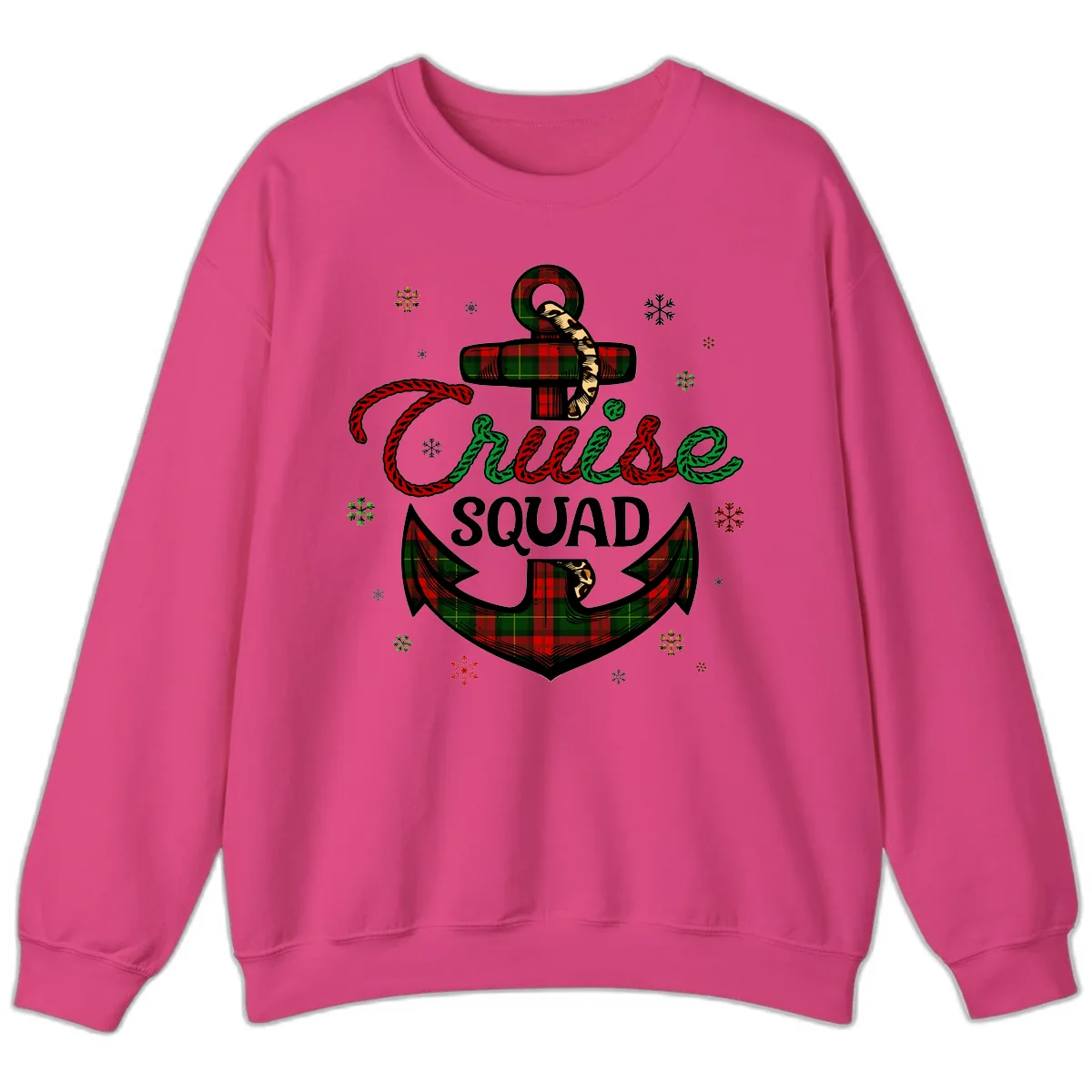 Cruise Squad Anchor Holiday Sweatshirt in Heliconia